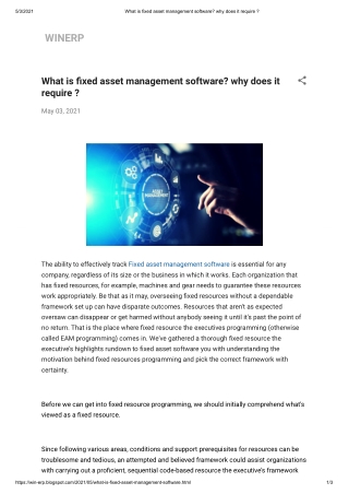 What is fixed asset management software_ why does it require _