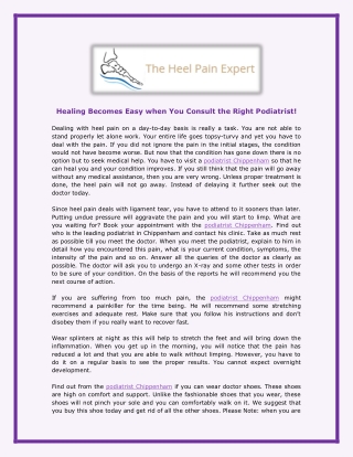 Healing Becomes Easy when You Consult the Right Podiatrist!