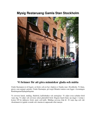 Mysig Restaruang Gamla Stan Stockholm