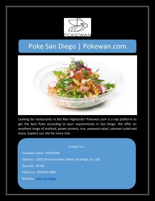 Poke San Diego | Pokewan.com