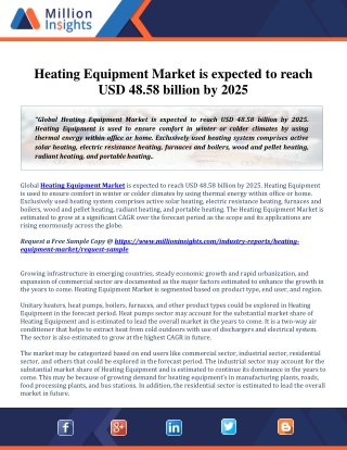 Heating Equipment Market Trend Analysis and Future Forecast 2014 - 2025