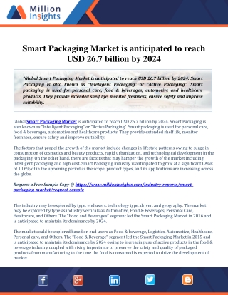 Smart Packaging Market Trend Analysis and Future Forecast 2013 - 2024