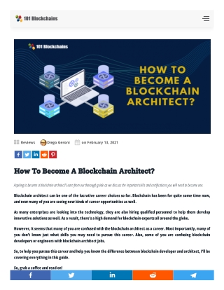 How To Become A Blockchain Architect?