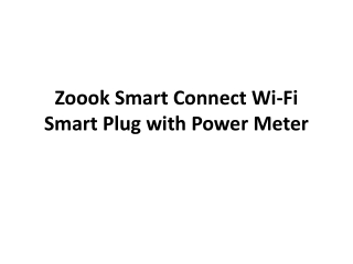 Zoook Smart Connect Wi-Fi Smart Plug with Power Meter Built-in