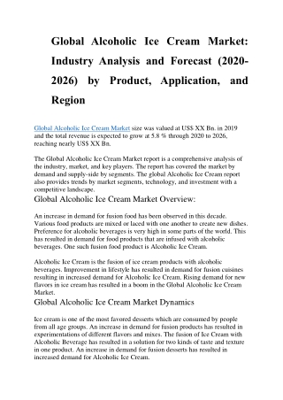 Global Alcoholic Ice Cream Market