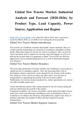 Global Tow Tractor Market