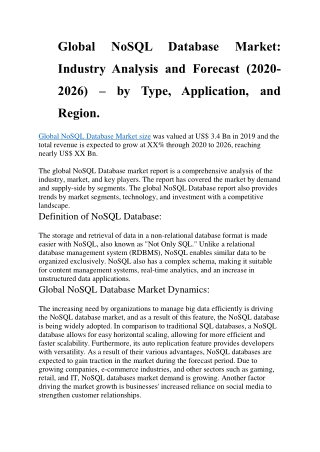 Global NoSQL Database Market