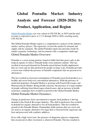 Global Pentadin Market