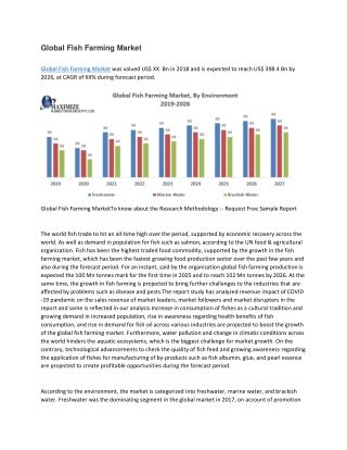 Global Fish Farming Market