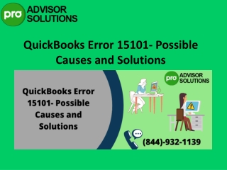 Here are the quickest methods to fix QuickBooks error 15101