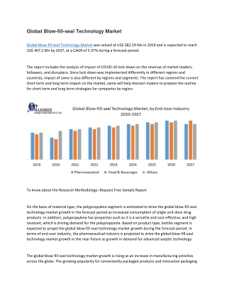 Global Blow-fill-seal Technology Market