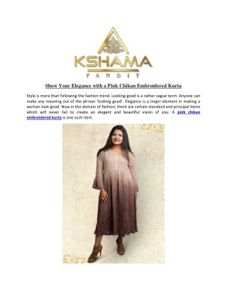 Show Your Elegance with a Pink Chikan Embroidered Kurta-converted