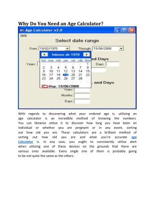 Why Do You Need an Age Calculator