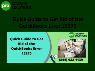 Know how you can settle Quickbooks error 15270  easily