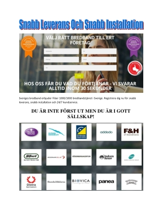 Snabb Leverans Och Snabb Installation