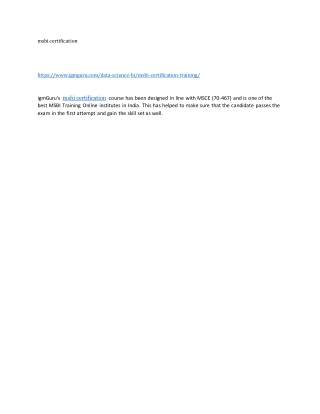 msbi certification