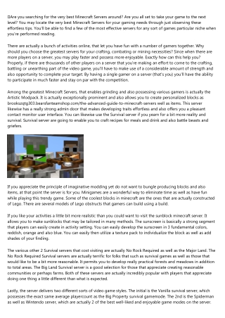 9 Things Your Parents Taught You About New Minecraft Servers