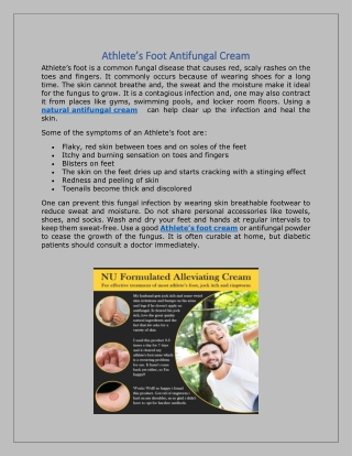 Athlete’s Foot Antifungal Cream