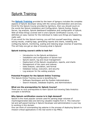 Splunk Training