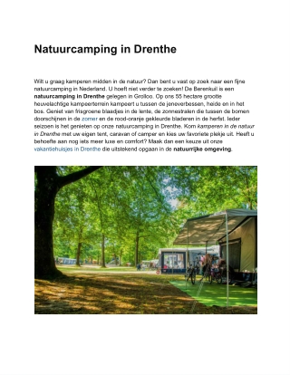 Natuurcamping Drente