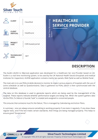 Real-Time Monitoring System For Healthcare Services - Silver touch