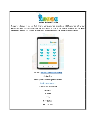 Get parents to sign in and out their children using Juniorlogs attendance KIOSK