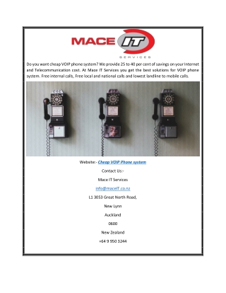 Find Cheap VOIP Phone System At Mace IT Services In Best Prices