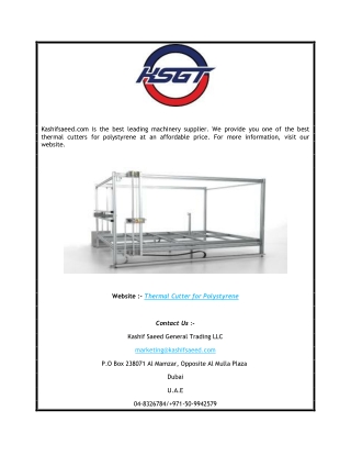 Thermal Cutter For Polystyrene  Kashifsaeed.com