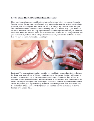 Dental Treatment In Plano