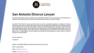 San Antonio Divorce Lawyer