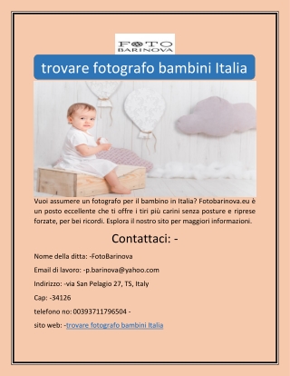 trovare fotografo bambini Italia