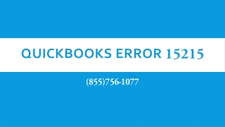 QuickBooks Error 15215
