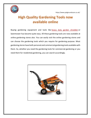 High Quality Gardening Tools now available online