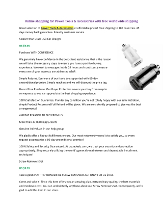 Online shopping for Power Tools & Accessories with free worldwide shipping