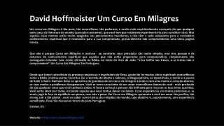 David Hoffmeister Um Curso Em Milagres