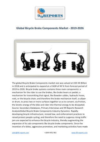 Global Bicycle Brake Components Market - Competitive Analysis, Syndicated Resear