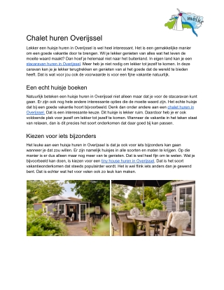 Chalet huren Overijssel