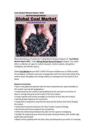 Global Coal Market