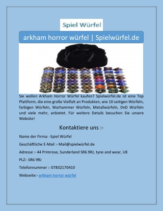 arkham horror würfel | Spielwürfel.de