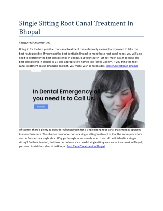 Root Canal Treatment in Bhopal