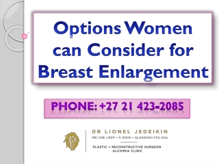 Options Women can Consider for Breast Enlargement