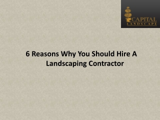 6 Reasons Why You Should Hire A Landscaping Contractor
