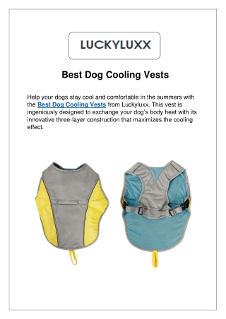 Best Dog Cooling Vests