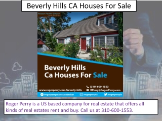 Beverly Hills CA Houses For Sale