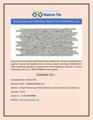 Shop Inexpensive Indonesian Mosaic Tile at bataviatile.com