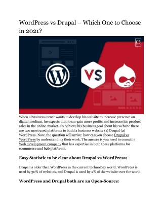 WordPress vs Drupal – Which One to Choose?