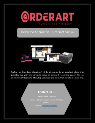 Deliveroo Alternative | Orderart.com.au