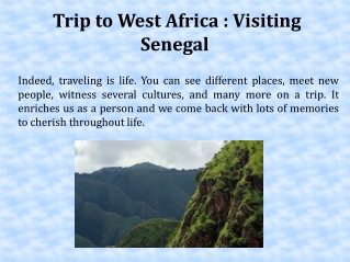 Trip to West Africa : Visiting Senegal