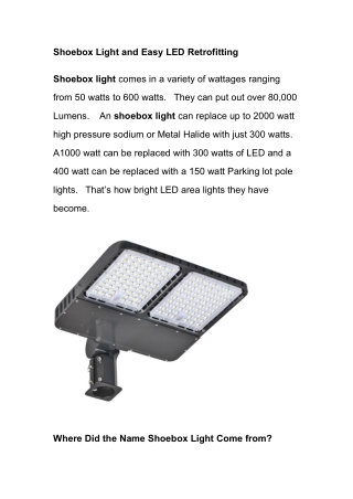 What are the features of best shoebox light in 2021