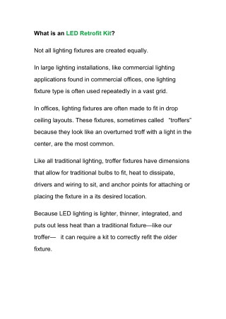What is an LED Retrofit Kit